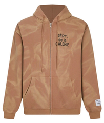 Gallery Dept. Sand Satin Script Zip Hoodie