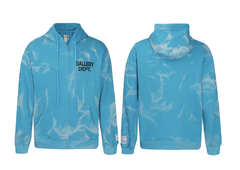 Gallery Dept. Sky Blue Tie-Dye Zip-Up Hoodie