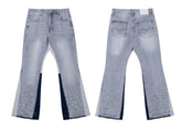 Gallery Dept. Ice Gray Paint-Splatter Flare Jeans