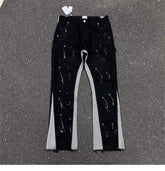 Gallery Dept. Black Paint-Splatter Cargo Jeans