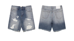 Gallery Dept. Gradient Wash Distressed Denim Shorts