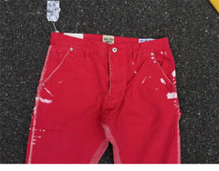 Gallery Dept. Red Paint-Splatter Flare Cargo Pants