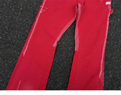 Gallery Dept. Red Paint-Splatter Flare Cargo Pants