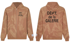 Gallery Dept. Sand Satin Script Zip Hoodie