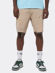 Gallery Dept. Khaki Paint-Splatter Cargo Shorts
