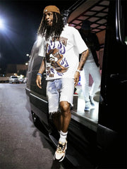 Gallery Dept. Gradient Wash Distressed Denim Shorts