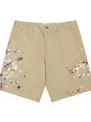 Gallery Dept. Khaki Paint-Splatter Cargo Shorts