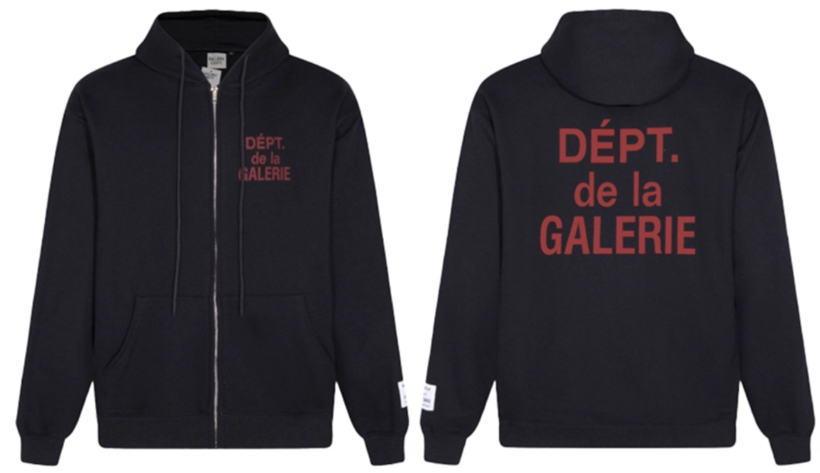 Gallery Dept. Burgundy Script Fleece Zip Hoodie