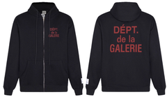 Gallery Dept. Burgundy Script Fleece Zip Hoodie