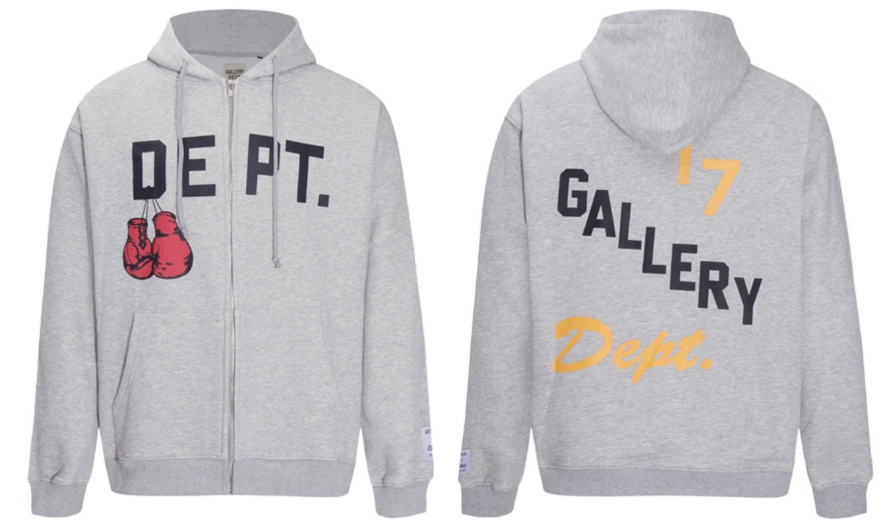 Gallery Dept. Grey Retro Boxing Zip Hoodie