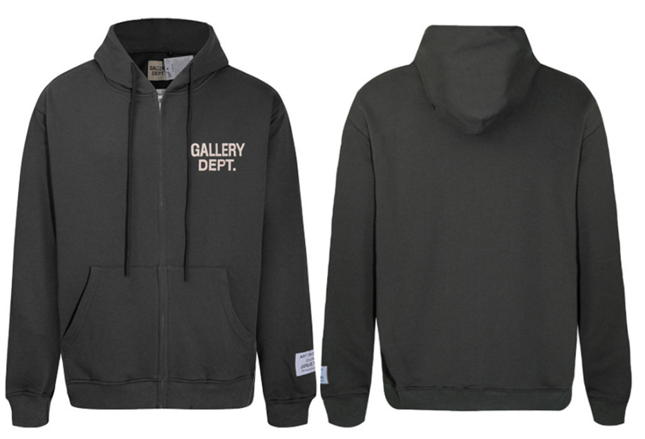 Gallery Dept. Graphite Mark Fleece Zip Hoodie