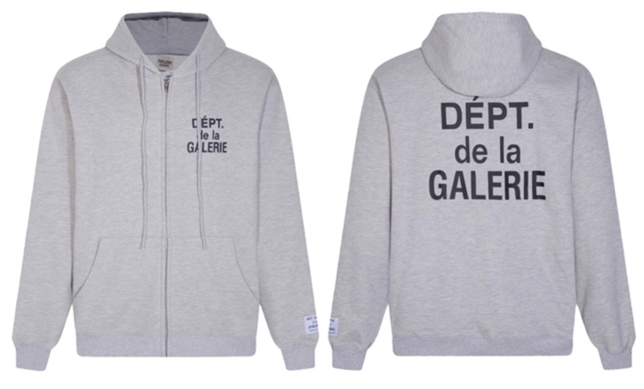 Gallery Dept. Slate Script Fleece Zip Hoodie