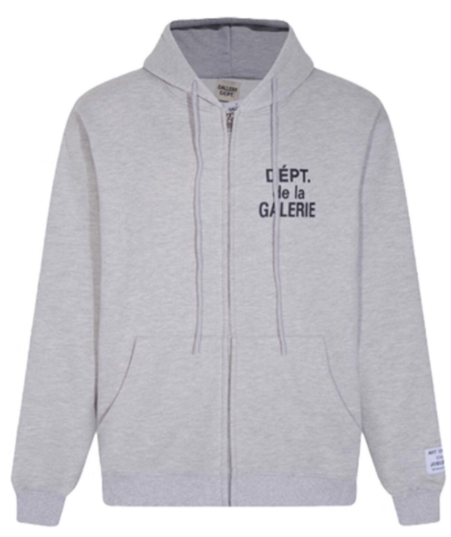 Gallery Dept. Slate Script Fleece Zip Hoodie