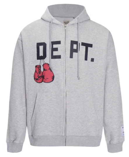 Gallery Dept. Grey Retro Boxing Zip Hoodie