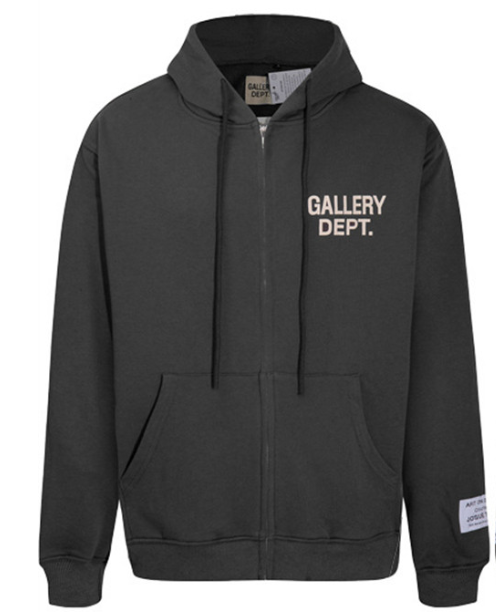 Gallery Dept. Graphite Mark Fleece Zip Hoodie