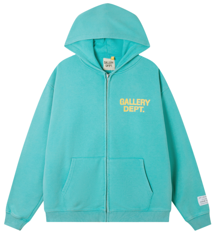 Gallery Dept. Turquoise Fleece Wash Zip Hoodie
