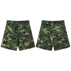 Gallery Dept. Olive Camo Orange Logo Shorts