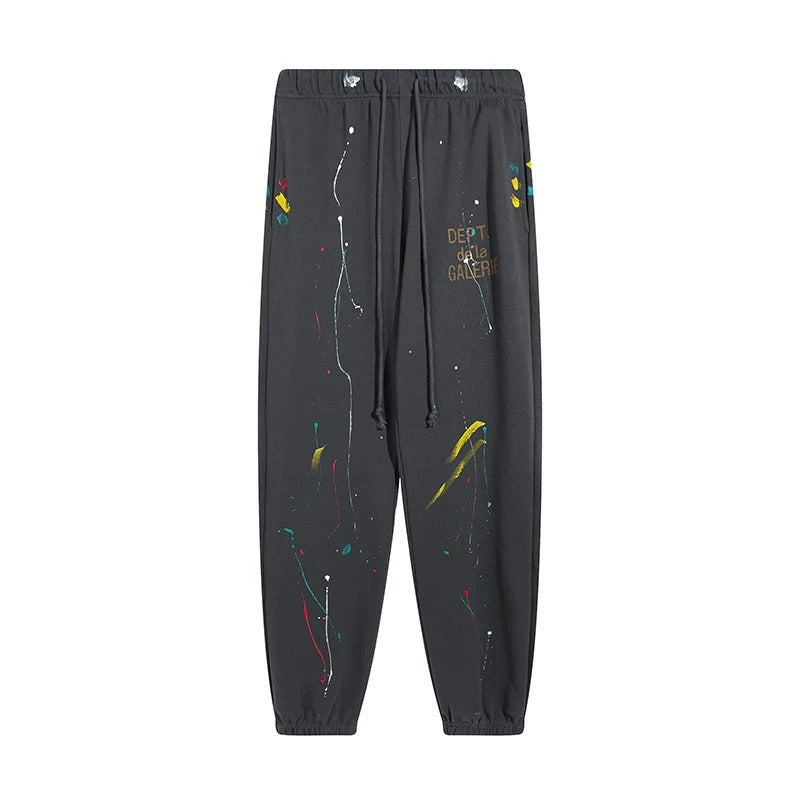 Gallery Dept. Charcoal Paint-Splatter Joggers