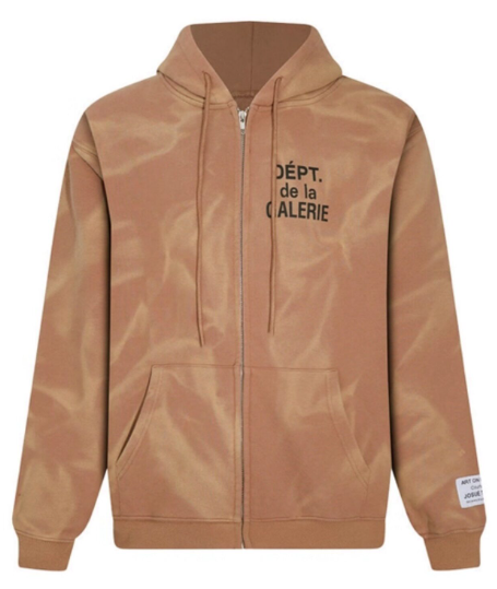Gallery Dept. Sand Satin Script Zip Hoodie