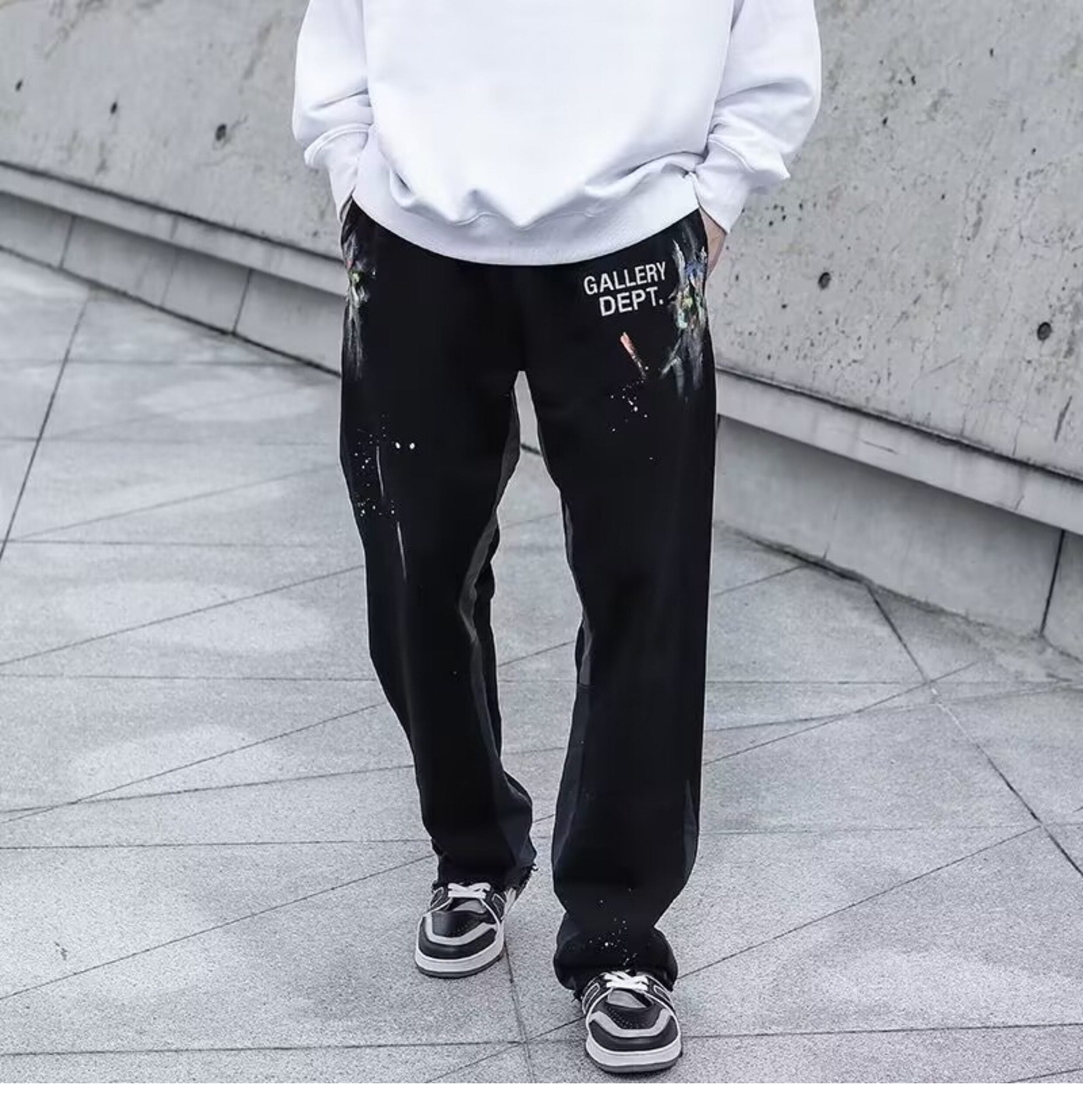 Gallery Dept. Black Splatter Panel Cargo Pants