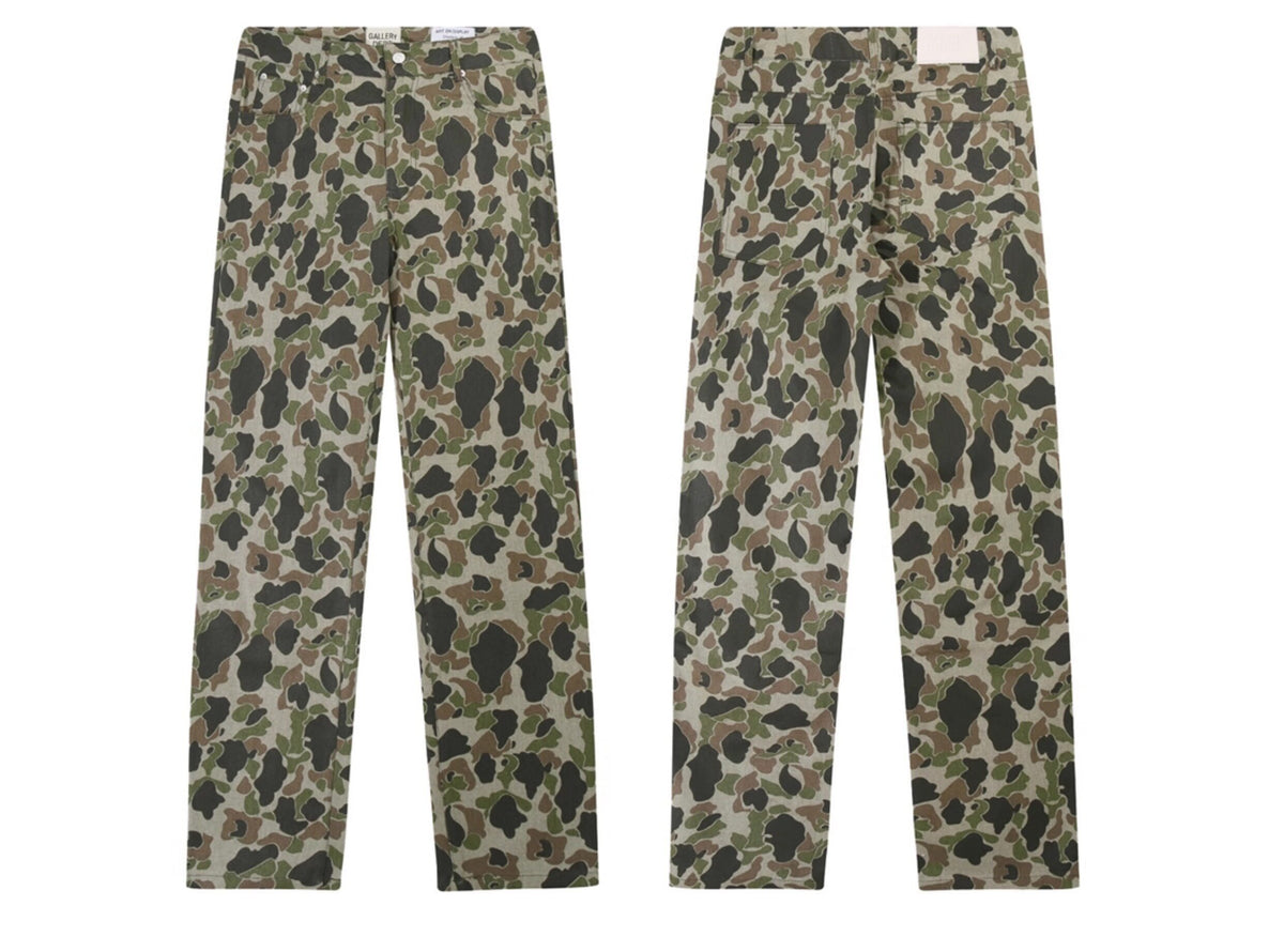 Gallery Dept. Olive Camo Straight-Leg Jeans