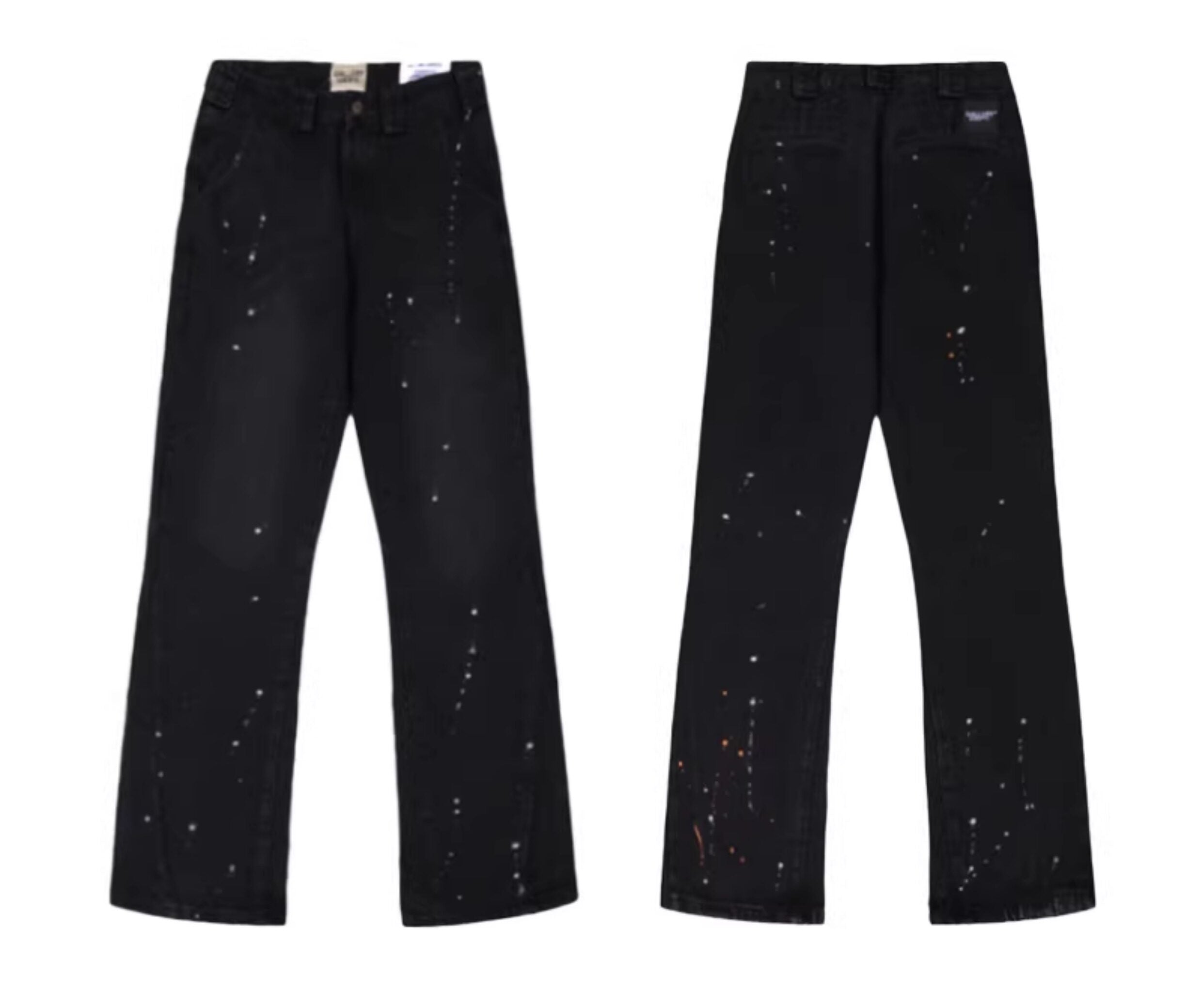Gallery Dept. Black Paint-Splatter Flare Jeans