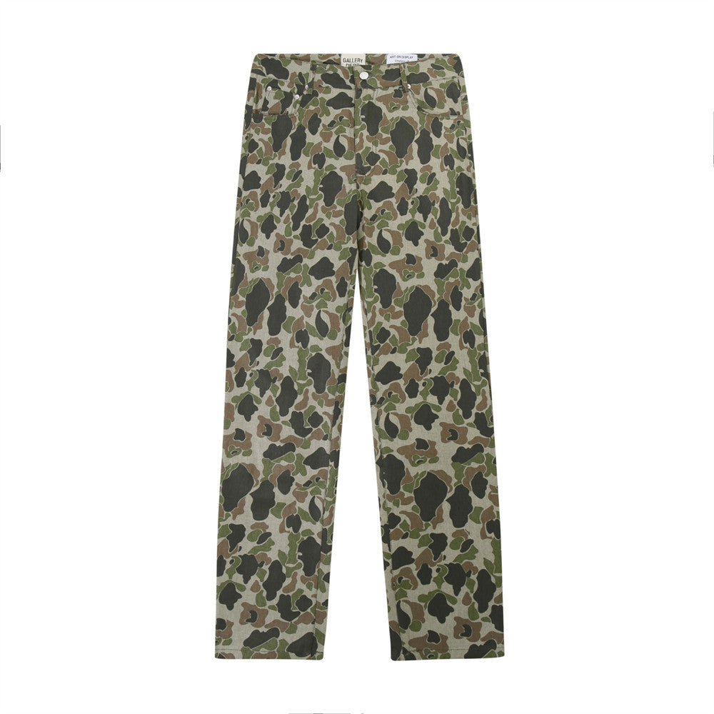 Gallery Dept. Olive Camo Straight-Leg Jeans