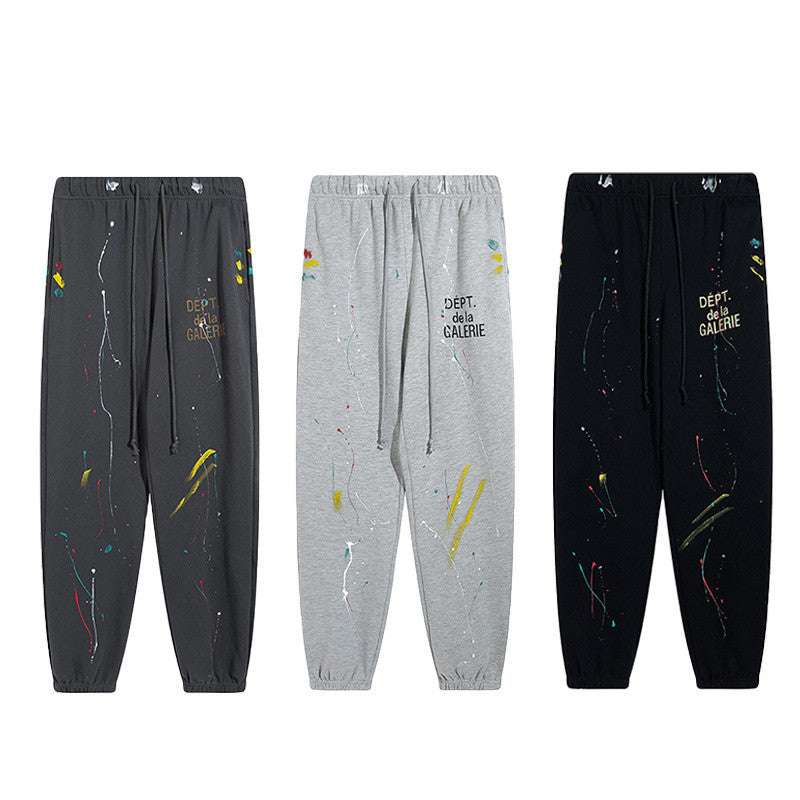 Gallery Dept. Charcoal Paint-Splatter Joggers