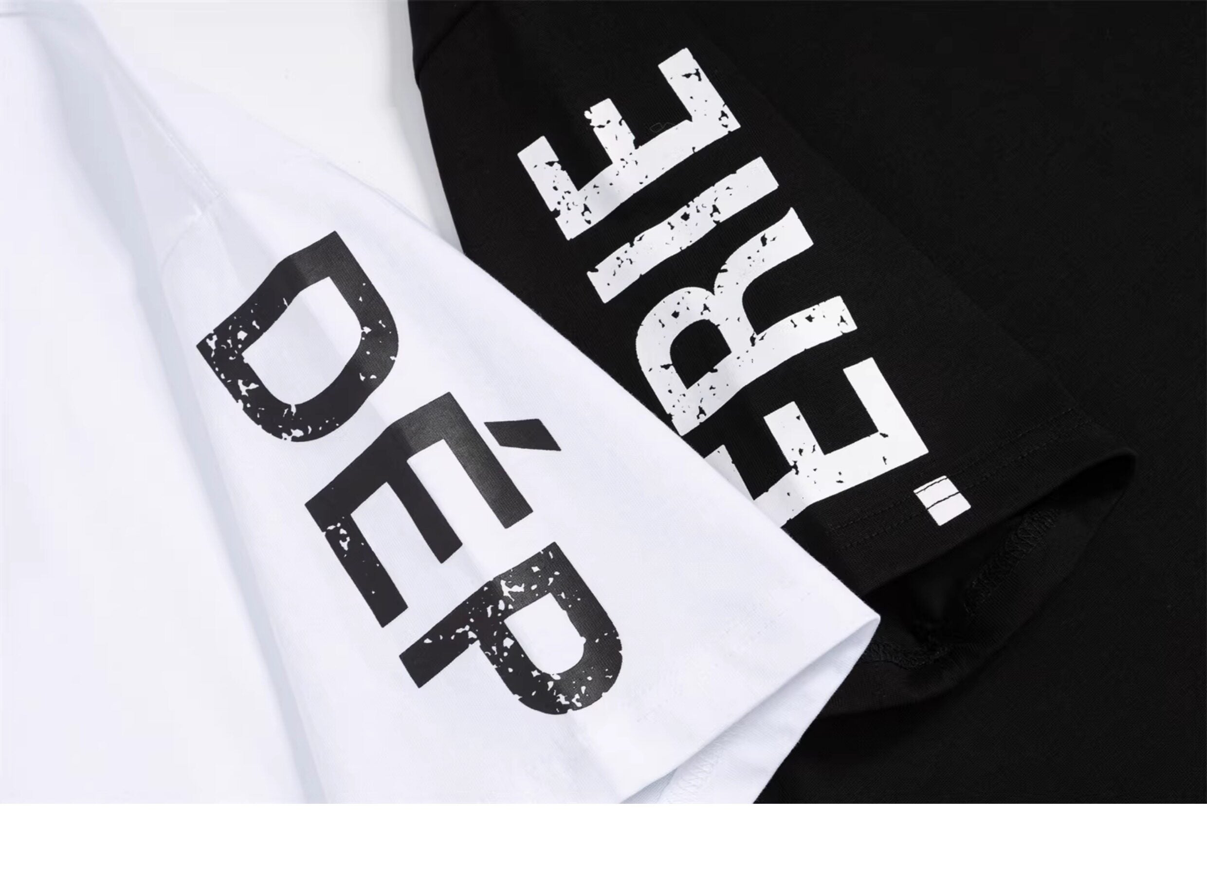 Gallery Dept. Black Distressed Sleeve Tee