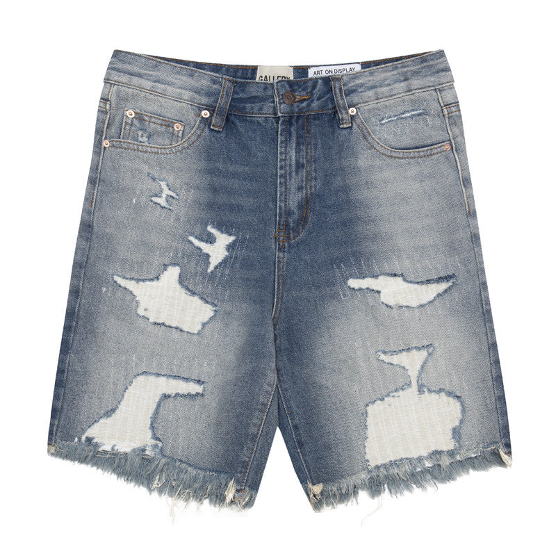 Gallery Dept. Gradient Wash Distressed Denim Shorts