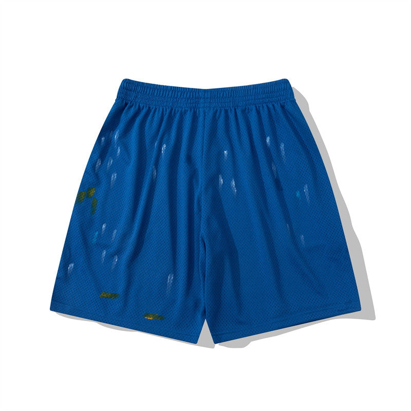 Gallery Dept. Electric Blue Paint-Splatter Shorts