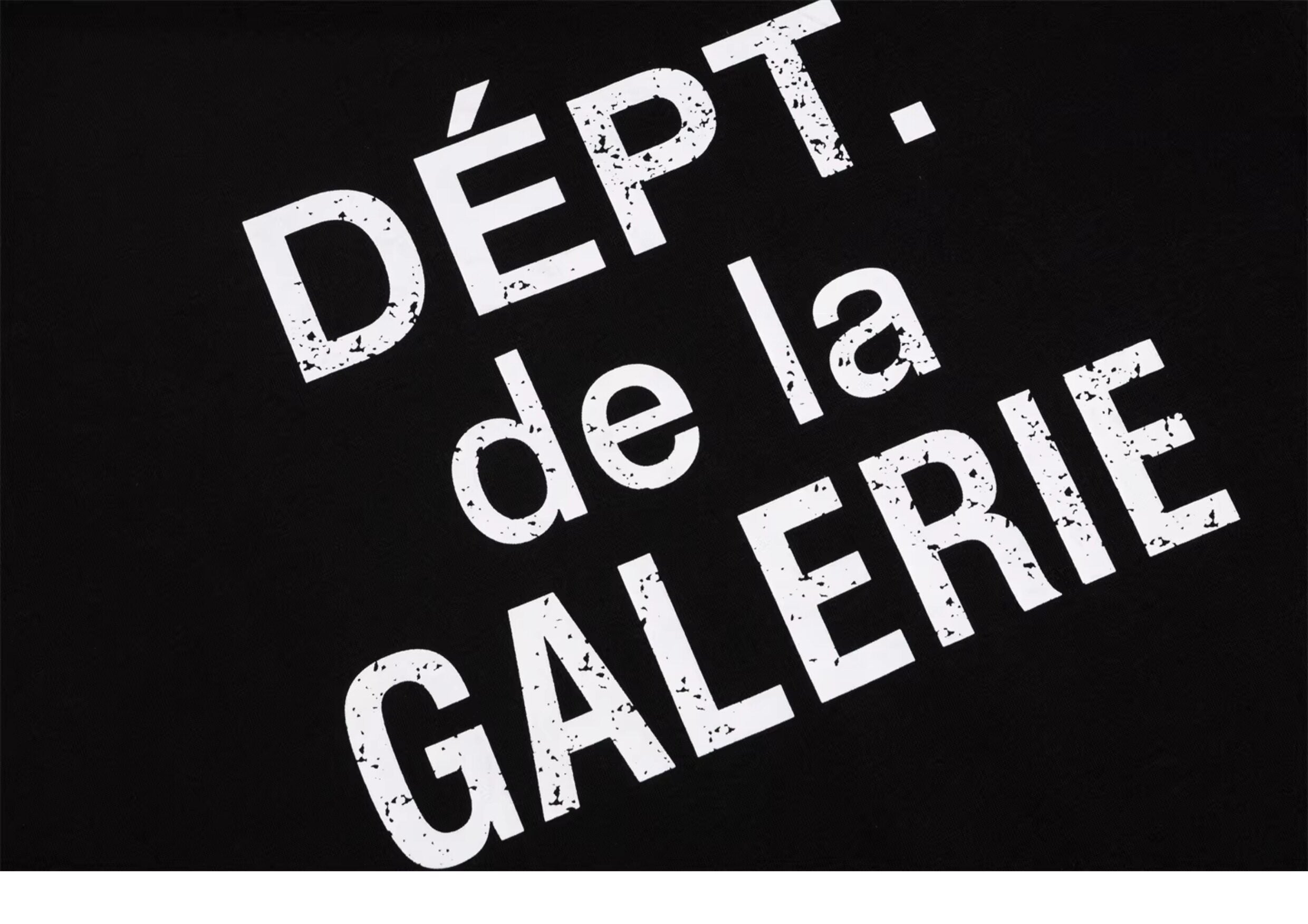 Gallery Dept. Black Distressed Sleeve Tee