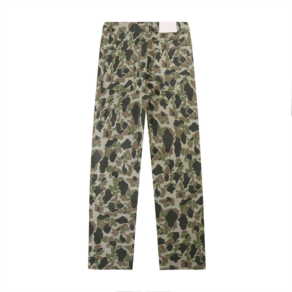 Gallery Dept. Olive Camo Straight-Leg Jeans