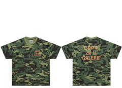 Gallery Dept. Olive Camo Orange Script Tee