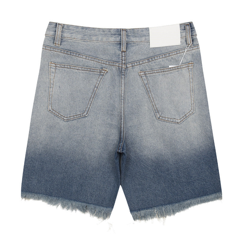 Gallery Dept. Gradient Wash Distressed Denim Shorts