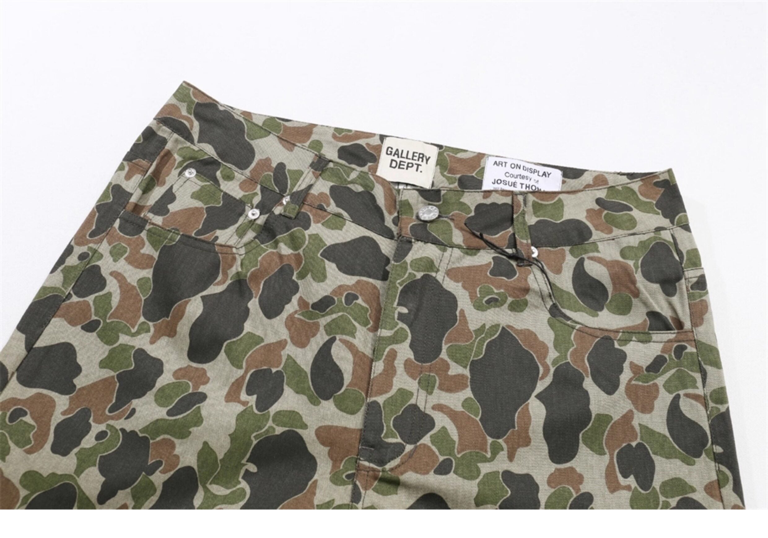 Gallery Dept. Olive Camo Straight-Leg Jeans