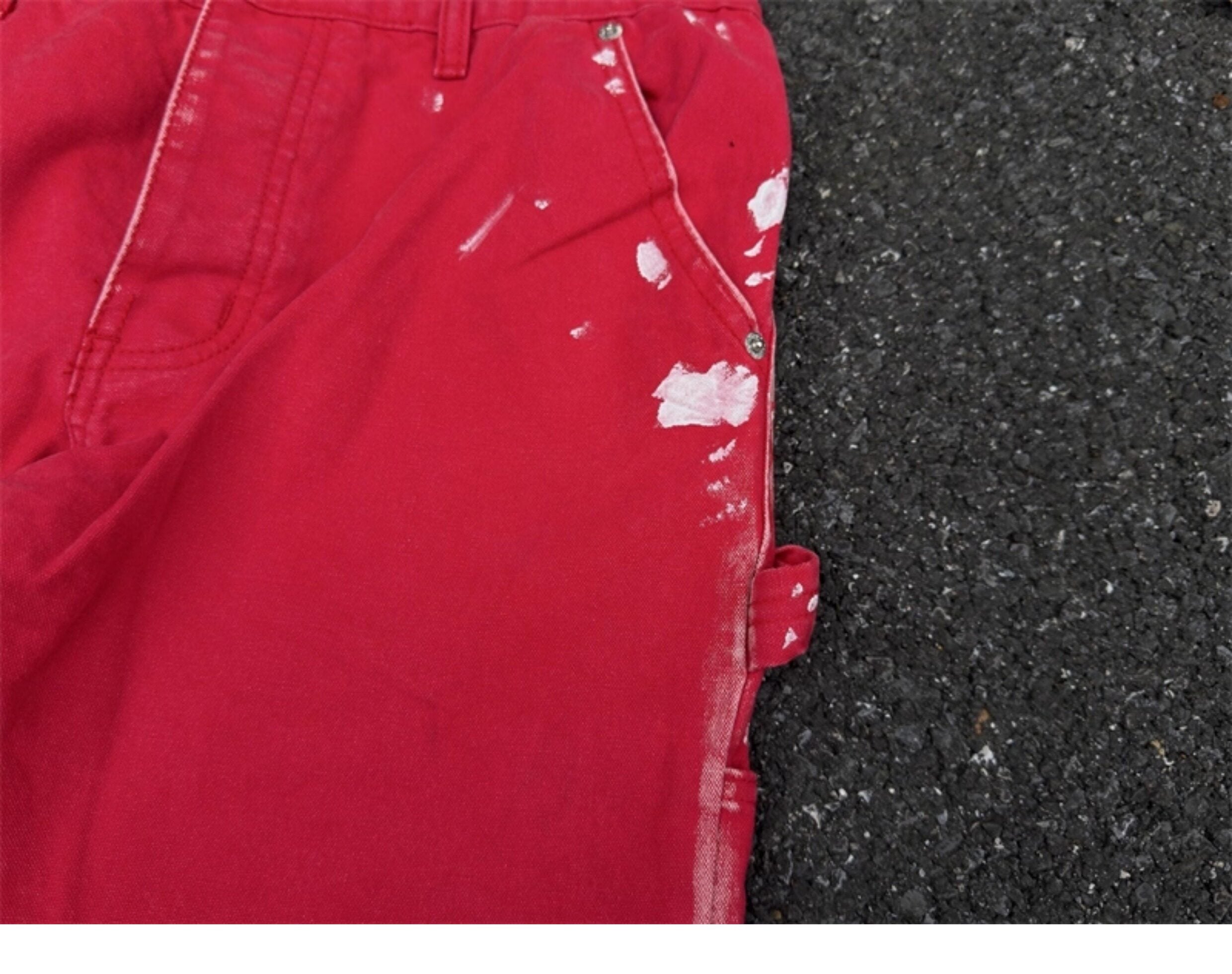 Gallery Dept. Red Paint-Splatter Flare Cargo Pants