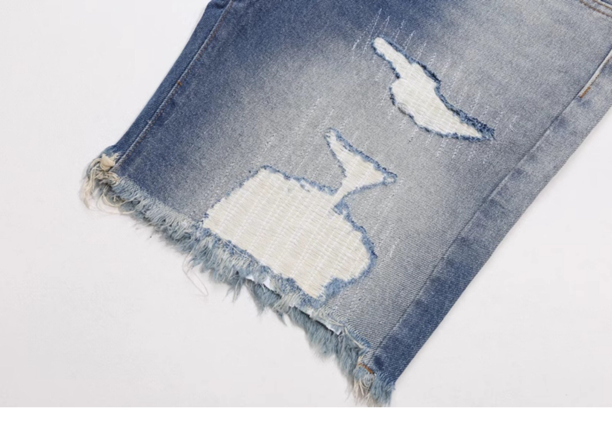 Gallery Dept. Gradient Wash Distressed Denim Shorts