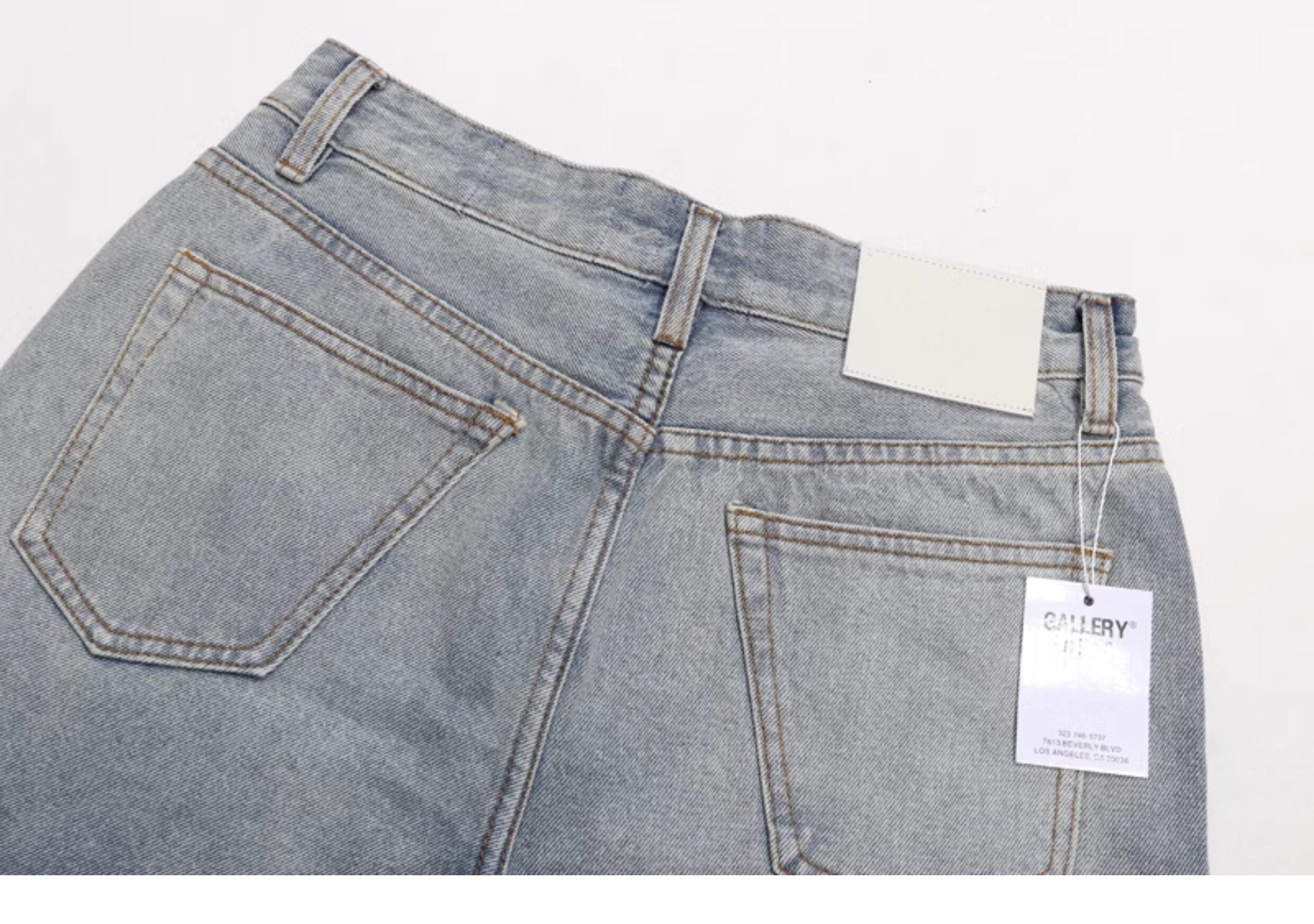 Gallery Dept. Gradient Wash Distressed Denim Shorts