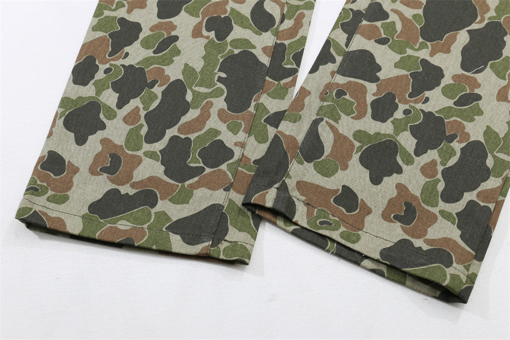Gallery Dept. Olive Camo Straight-Leg Jeans
