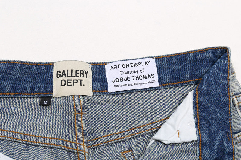 Gallery Dept. Gradient Wash Distressed Denim Shorts