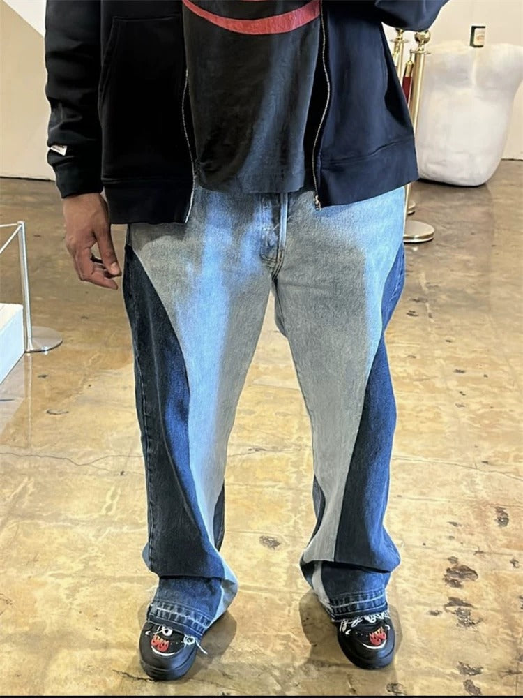 Gallery Dept. Two-Tone Washed Flare Jeans