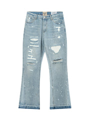 Gallery Dept. Distressed Paint-Splatter Flare Jeans