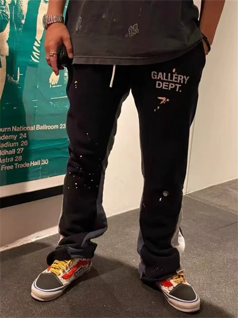 Gallery Dept. Black Splatter Panel Cargo Pants