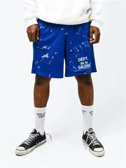 Gallery Dept. Electric Blue Paint-Splatter Shorts