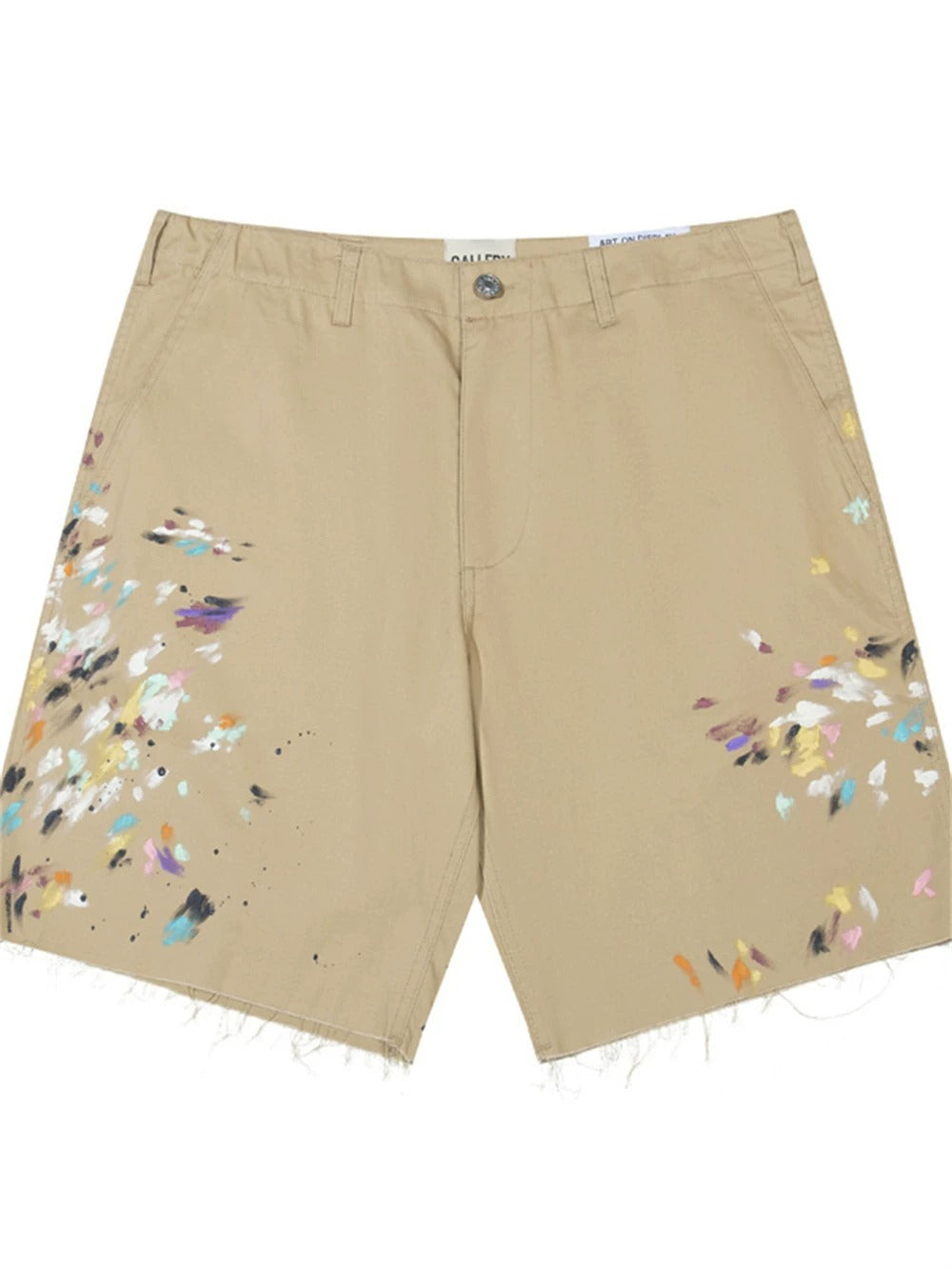 Gallery Dept. Khaki Paint-Splatter Cargo Shorts
